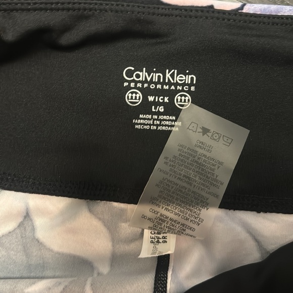 🍍CALVIN KLIEN PERFORMANCE FLORAL LEGGINGS 🍍sz Large Q-1 - Picture 2 of 4